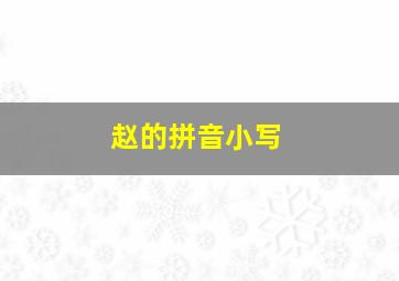 赵的拼音小写