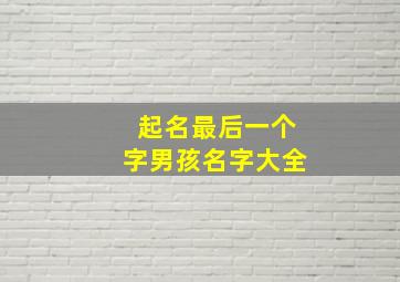 起名最后一个字男孩名字大全