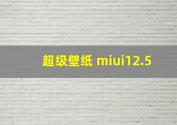 超级壁纸 miui12.5