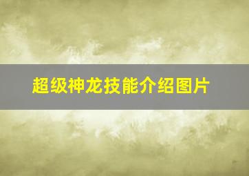 超级神龙技能介绍图片