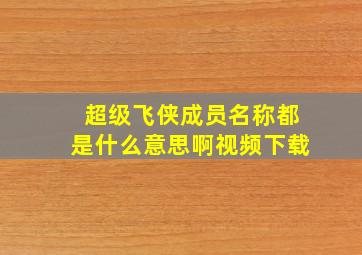 超级飞侠成员名称都是什么意思啊视频下载