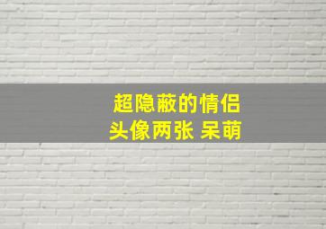 超隐蔽的情侣头像两张 呆萌