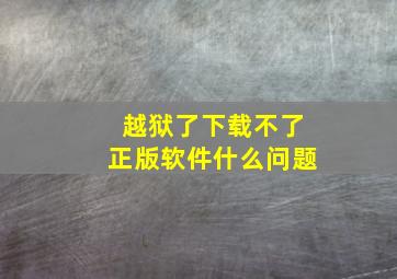 越狱了下载不了正版软件什么问题