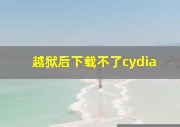 越狱后下载不了cydia