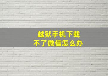 越狱手机下载不了微信怎么办