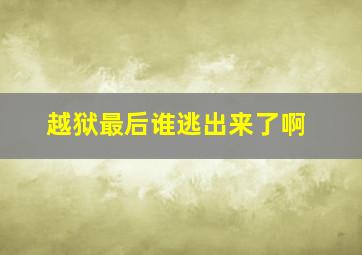 越狱最后谁逃出来了啊