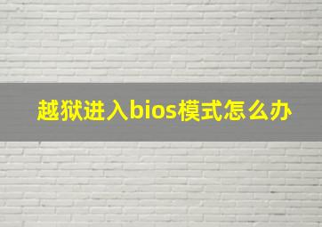 越狱进入bios模式怎么办