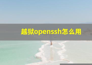 越狱openssh怎么用