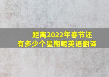 距离2022年春节还有多少个星期呢英语翻译