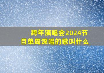 跨年演唱会2024节目单周深唱的歌叫什么