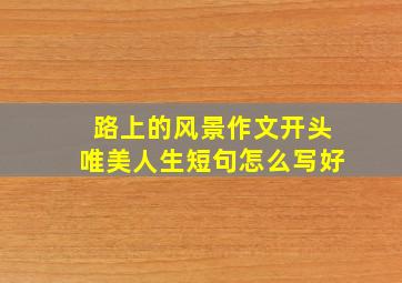 路上的风景作文开头唯美人生短句怎么写好