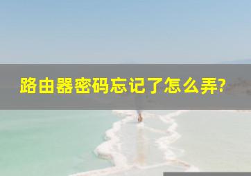 路由器密码忘记了怎么弄?