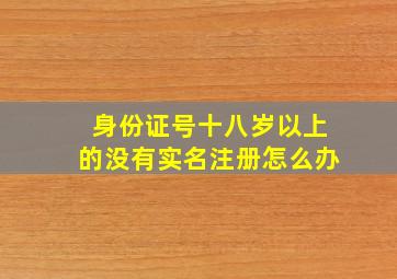 身份证号十八岁以上的没有实名注册怎么办