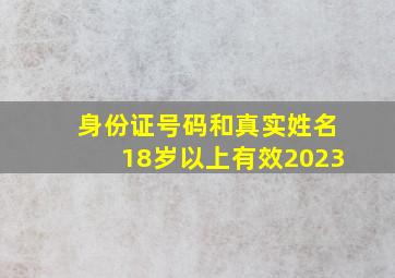 身份证号码和真实姓名18岁以上有效2023