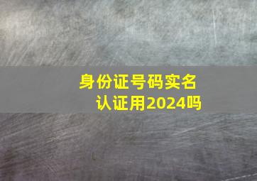 身份证号码实名认证用2024吗