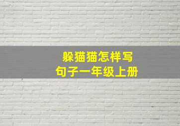 躲猫猫怎样写句子一年级上册