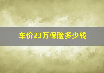 车价23万保险多少钱