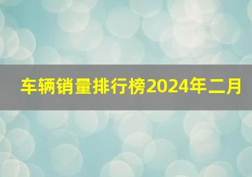 车辆销量排行榜2024年二月