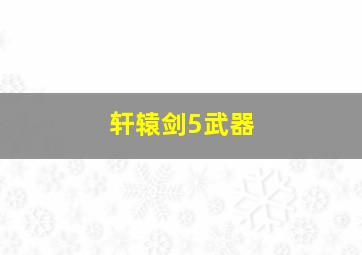 轩辕剑5武器