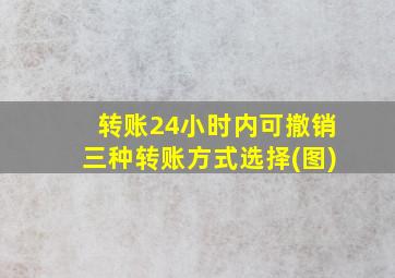 转账24小时内可撤销三种转账方式选择(图)