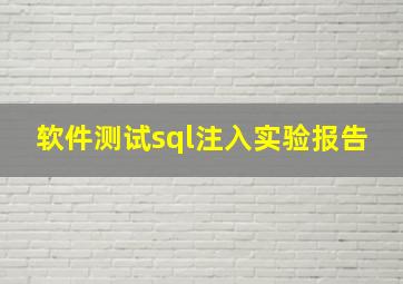 软件测试sql注入实验报告