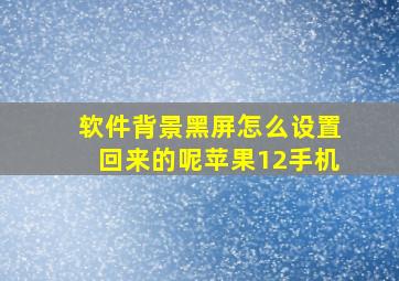 软件背景黑屏怎么设置回来的呢苹果12手机