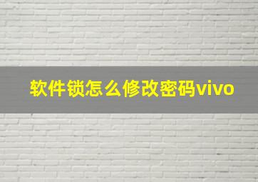 软件锁怎么修改密码vivo