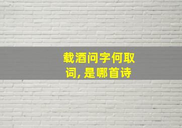 载酒问字何取词, 是哪首诗