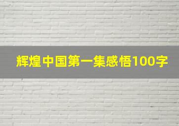 辉煌中国第一集感悟100字