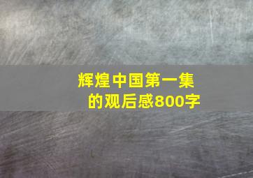 辉煌中国第一集的观后感800字