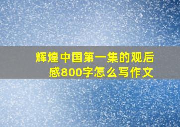 辉煌中国第一集的观后感800字怎么写作文