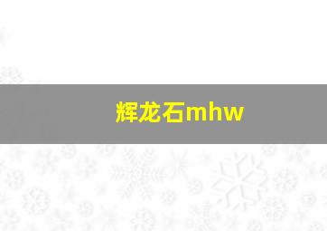 辉龙石mhw