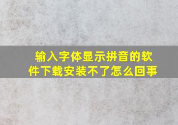 输入字体显示拼音的软件下载安装不了怎么回事