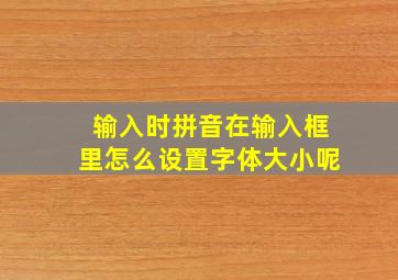 输入时拼音在输入框里怎么设置字体大小呢