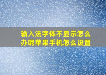 输入法字体不显示怎么办呢苹果手机怎么设置