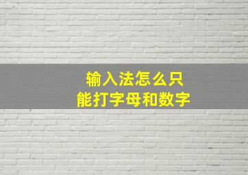 输入法怎么只能打字母和数字