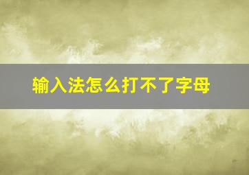 输入法怎么打不了字母