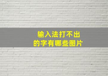 输入法打不出的字有哪些图片