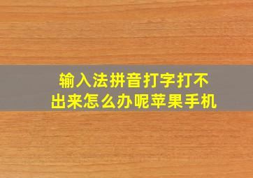 输入法拼音打字打不出来怎么办呢苹果手机