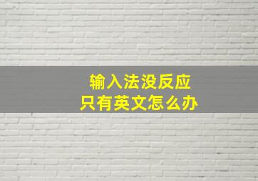 输入法没反应只有英文怎么办