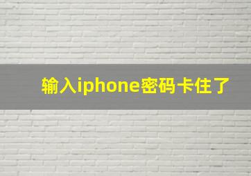 输入iphone密码卡住了