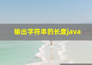 输出字符串的长度java