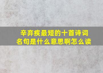 辛弃疾最短的十首诗词名句是什么意思啊怎么读