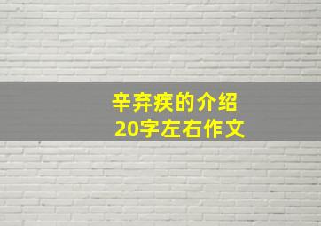 辛弃疾的介绍20字左右作文