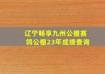 辽宁畅享九州公棚赛鸽公棚23年成绩查询