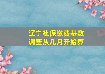 辽宁社保缴费基数调整从几月开始算