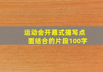 运动会开幕式描写点面结合的片段100字