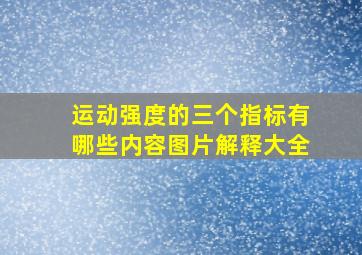 运动强度的三个指标有哪些内容图片解释大全