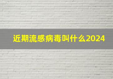 近期流感病毒叫什么2024