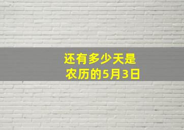 还有多少天是农历的5月3日